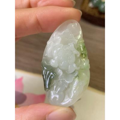 可言美玉石南阳翡翠天然独山玉白润透牡丹花挂件吊坠