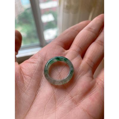 可言美玉石南阳翡翠天然独山玉冰透润飘蓝绿花戒指环