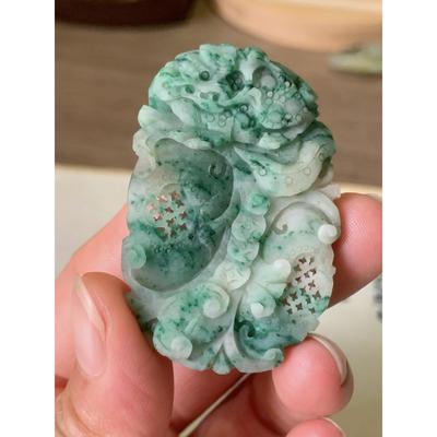 可言美玉石南阳翡翠天然独山玉未抛光老玉件老工镂空貔貅文玩挂件