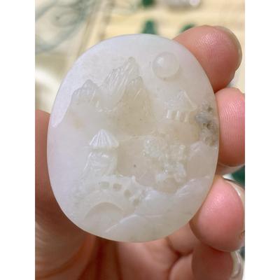 可言美玉石南阳翡翠天然独山玉油润细腻干净白玉文玩挂件吊坠